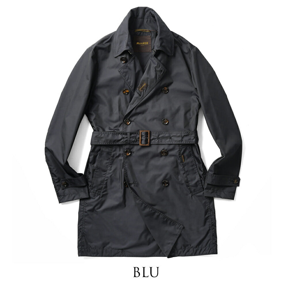 【返品不可】ムーレー moorer トレンチコート ナイロン melfi-wk / blu ネイビー / avorio アイボリー ライトコート スプリングコート