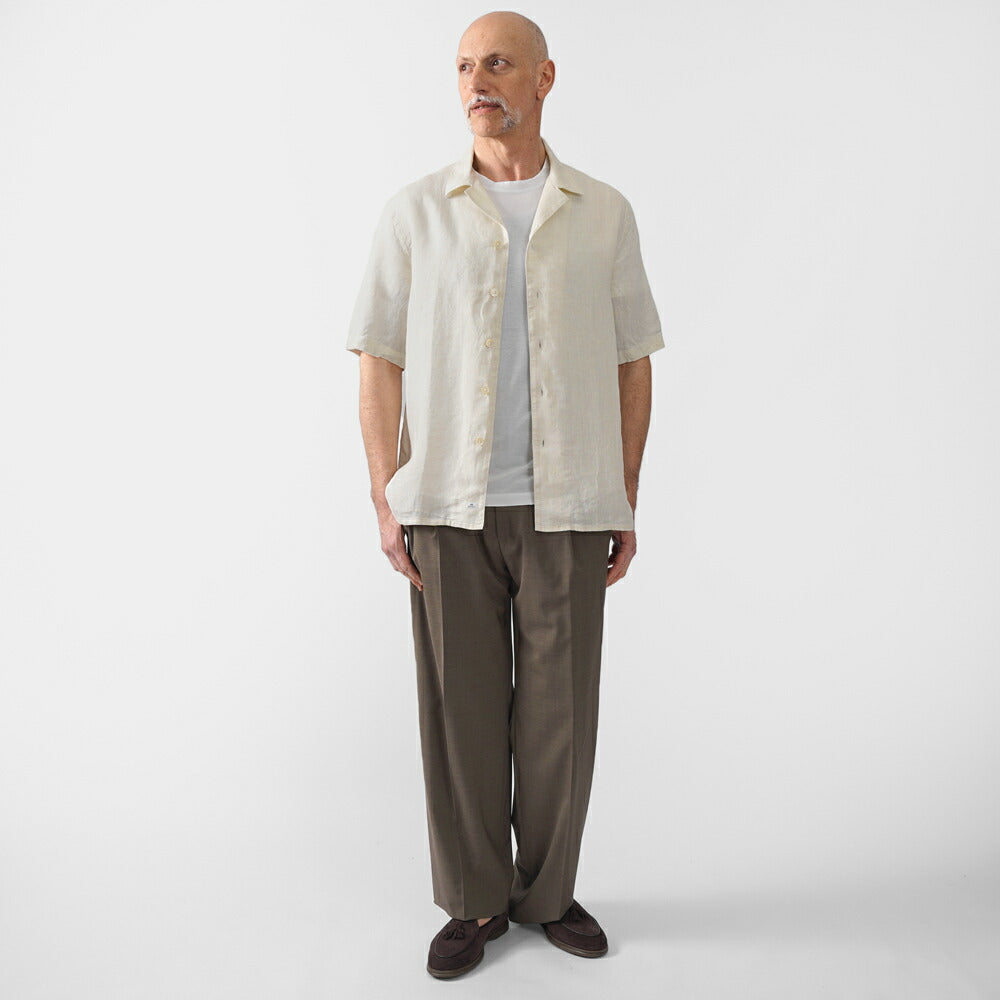 エキパージュ EQUIPAGE ベルテッドパンツ スラックス ワイド PROTEO 933 ウール ストレッチ 25春夏 ベルテッド ベルト ワイドパンツ メンズ カジュアル ビジネス イタリア ワイドスラックス ブラック ブラウン グレー