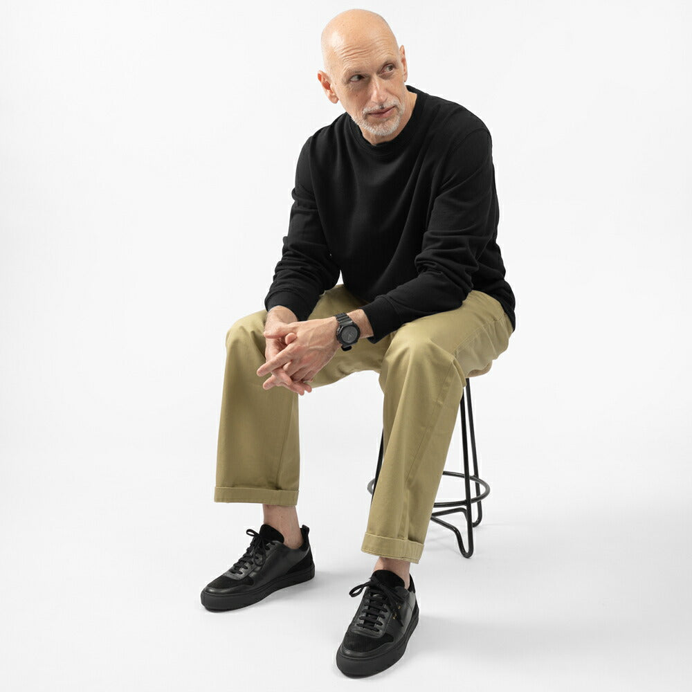 マジェスティック フィラチュール MAJESTIC FILATURES スウェット M410-HSW075 コットンオーガニック コットン 綿 コットン ブラック メンズ 長袖 リラックス オーバーサイズ オールシーズン 無地 黒 インポート