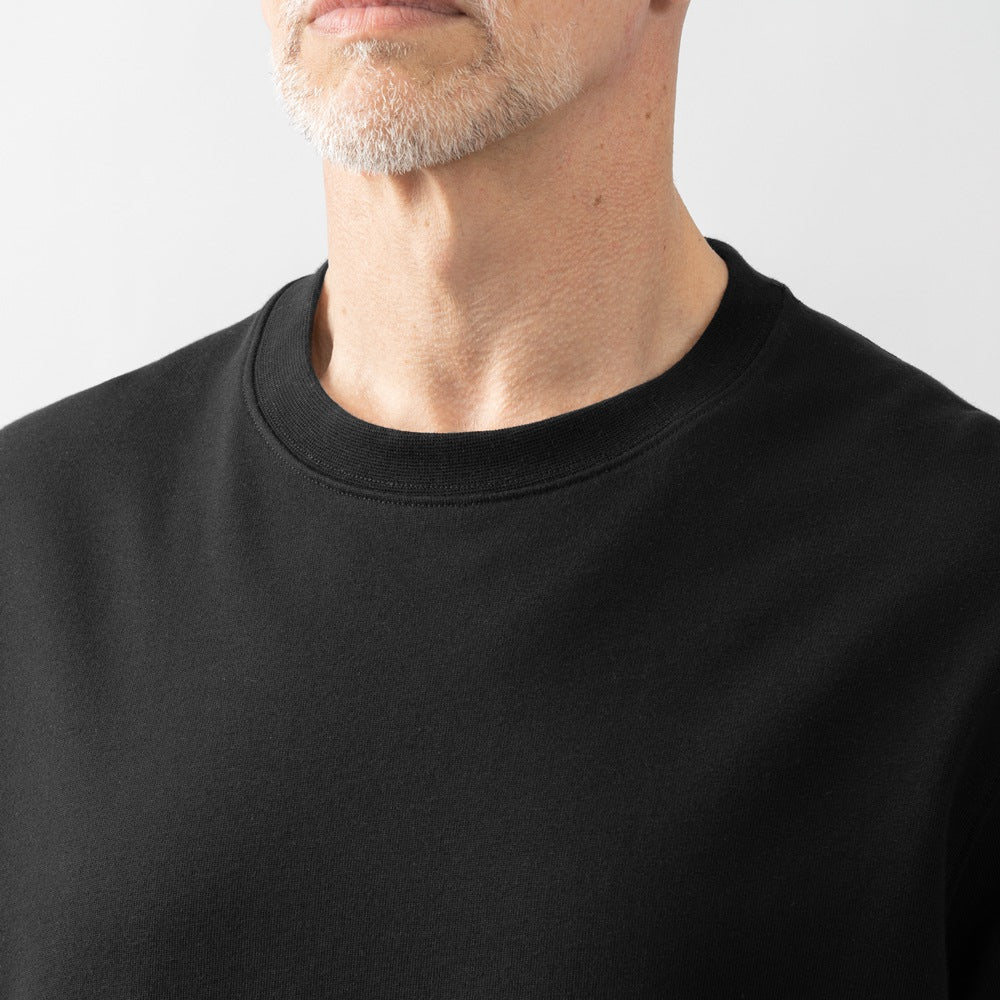 マジェスティック フィラチュール MAJESTIC FILATURES スウェット M410-HSW075 コットンオーガニック コットン 綿 コットン ブラック メンズ 長袖 リラックス オーバーサイズ オールシーズン 無地 黒 インポート