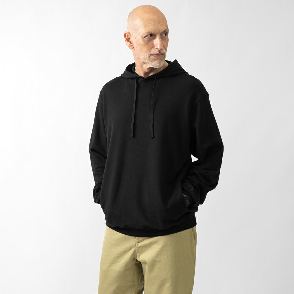マジェスティック フィラチュール MAJESTIC FILATURES スウェットフーディー ブラック M410-HSW076 スウェット フーディ コットンオーガニック コットン 綿 メンズ 長袖 リラックス オーバーサイズ オールシーズン 無地 パーカー 黒 フランス インポート