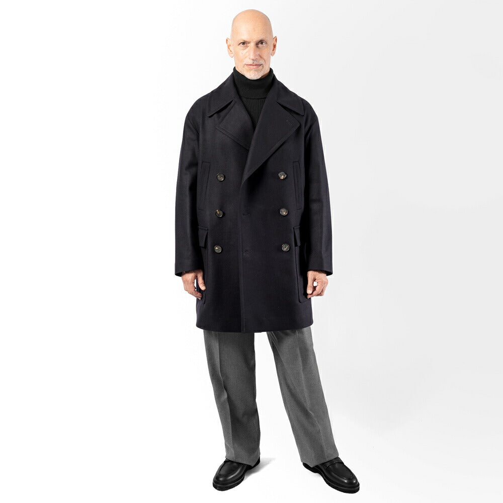 イーヴォ HEVO ライトメルトン ロングピーコート オーバーサイズ MONTEMESOLA