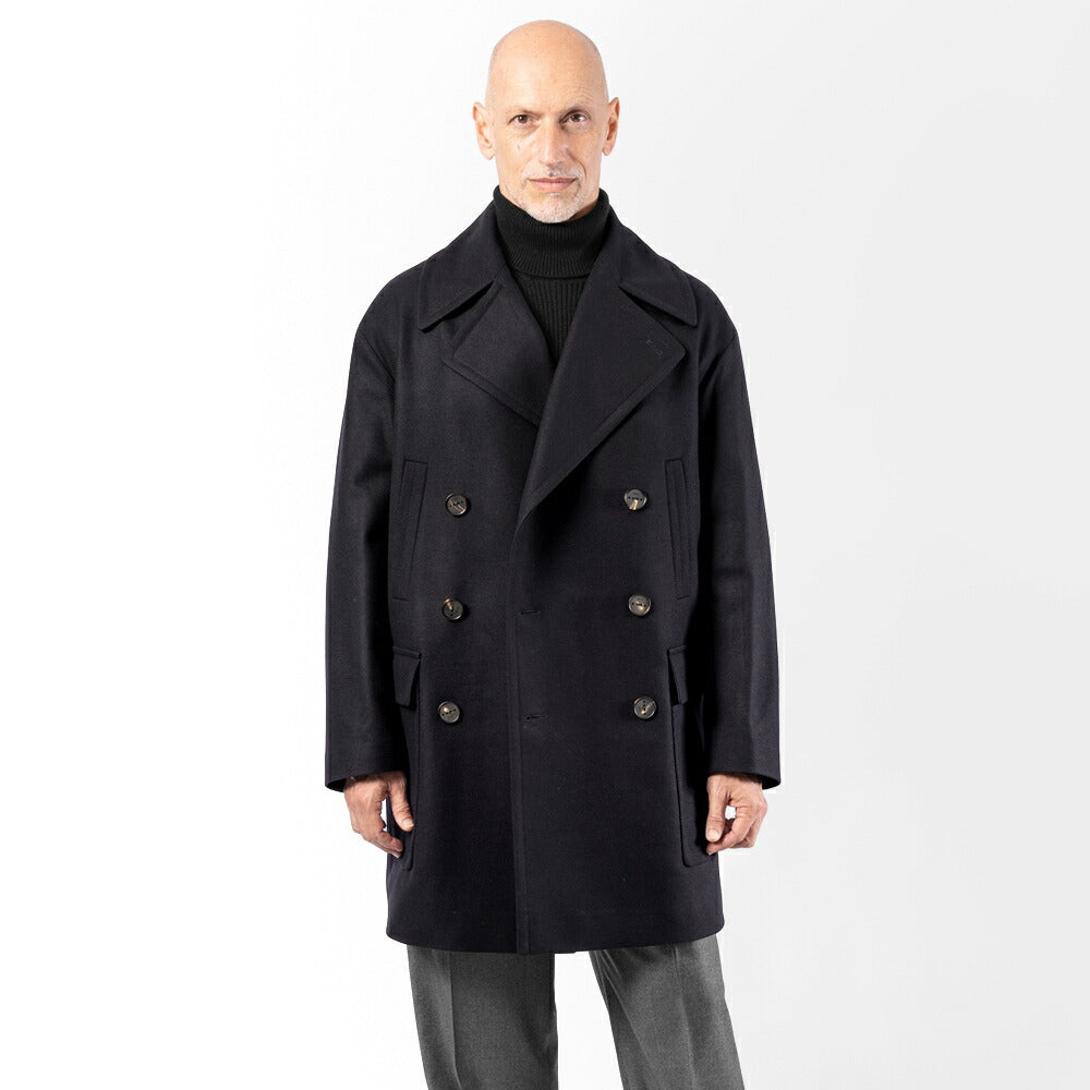 イーヴォ HEVO ライトメルトン ロングピーコート オーバーサイズ MONTEMESOLA