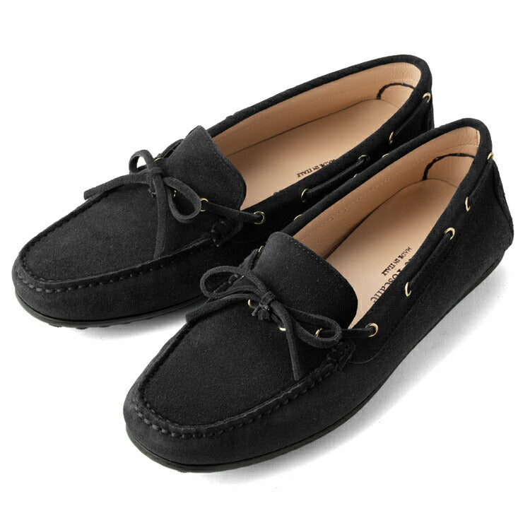 【返品不可】マノヴィエ トスカーネ MANOVIE TOSCANE ドライビングシューズ レディース LACCIO ブラック スエード モカシン モカシンシューズ フラット ぺたんこ靴 フラットシューズ カジュアル イタリア レディース靴 本革 軽量 歩きやすい 疲れない シンプル 柔らかい靴