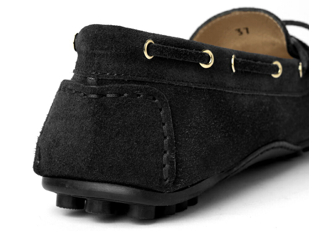 【返品不可】マノヴィエ トスカーネ MANOVIE TOSCANE ドライビングシューズ レディース LACCIO ブラック スエード モカシン モカシンシューズ フラット ぺたんこ靴 フラットシューズ カジュアル イタリア レディース靴 本革 軽量 歩きやすい 疲れない シンプル 柔らかい靴