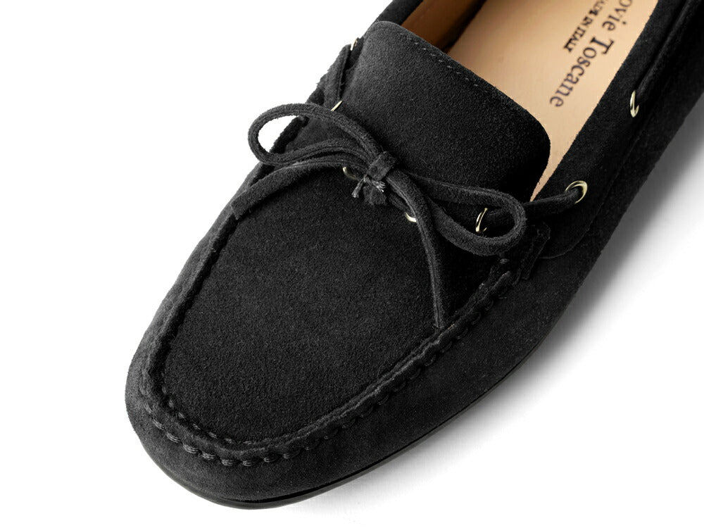 【返品不可】マノヴィエ トスカーネ MANOVIE TOSCANE ドライビングシューズ レディース LACCIO ブラック スエード モカシン モカシンシューズ フラット ぺたんこ靴 フラットシューズ カジュアル イタリア レディース靴 本革 軽量 歩きやすい 疲れない シンプル 柔らかい靴