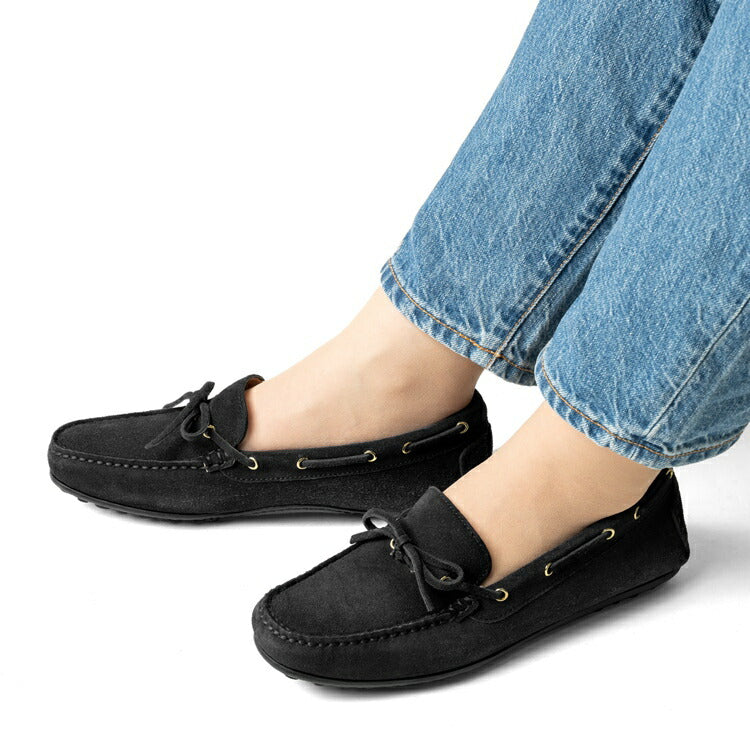 【返品不可】マノヴィエ トスカーネ MANOVIE TOSCANE ドライビングシューズ レディース LACCIO ブラック スエード モカシン モカシンシューズ フラット ぺたんこ靴 フラットシューズ カジュアル イタリア レディース靴 本革 軽量 歩きやすい 疲れない シンプル 柔らかい靴