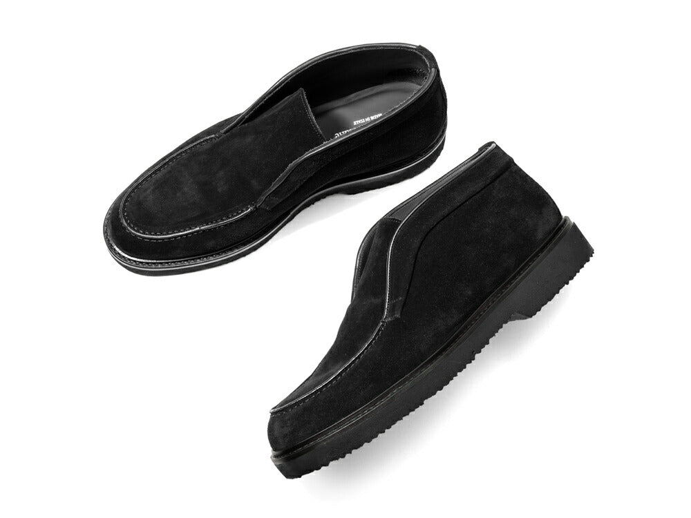 マノヴィエ トスカーネ MANOVIE TOSCANE スリップ・オンブーツ LEONE スエード ブラック ライトブラウン カーフスエード スリッポン アンクルブーツ メンズ カジュアル イタリア メンズ靴 本革 軽量 歩きやすい 疲れない シンプル 【送料無料】