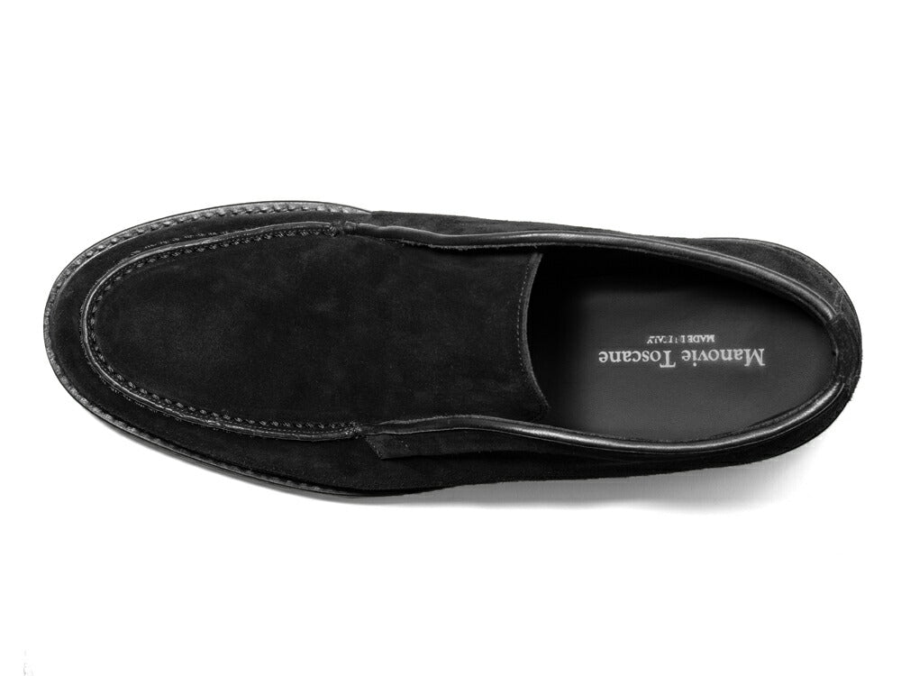 マノヴィエ トスカーネ MANOVIE TOSCANE スリップ・オンブーツ LEONE スエード ブラック ライトブラウン カーフスエード スリッポン アンクルブーツ メンズ カジュアル イタリア メンズ靴 本革 軽量 歩きやすい 疲れない シンプル 【送料無料】