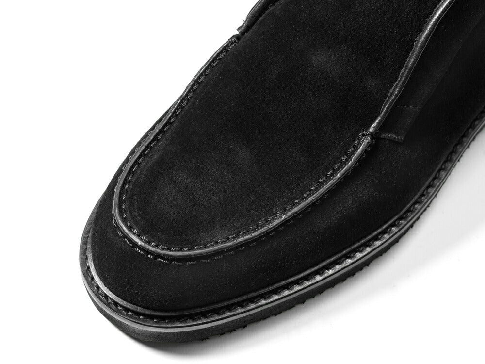 マノヴィエ トスカーネ MANOVIE TOSCANE スリップ・オンブーツ LEONE スエード ブラック ライトブラウン カーフスエード スリッポン アンクルブーツ メンズ カジュアル イタリア メンズ靴 本革 軽量 歩きやすい 疲れない シンプル 【送料無料】