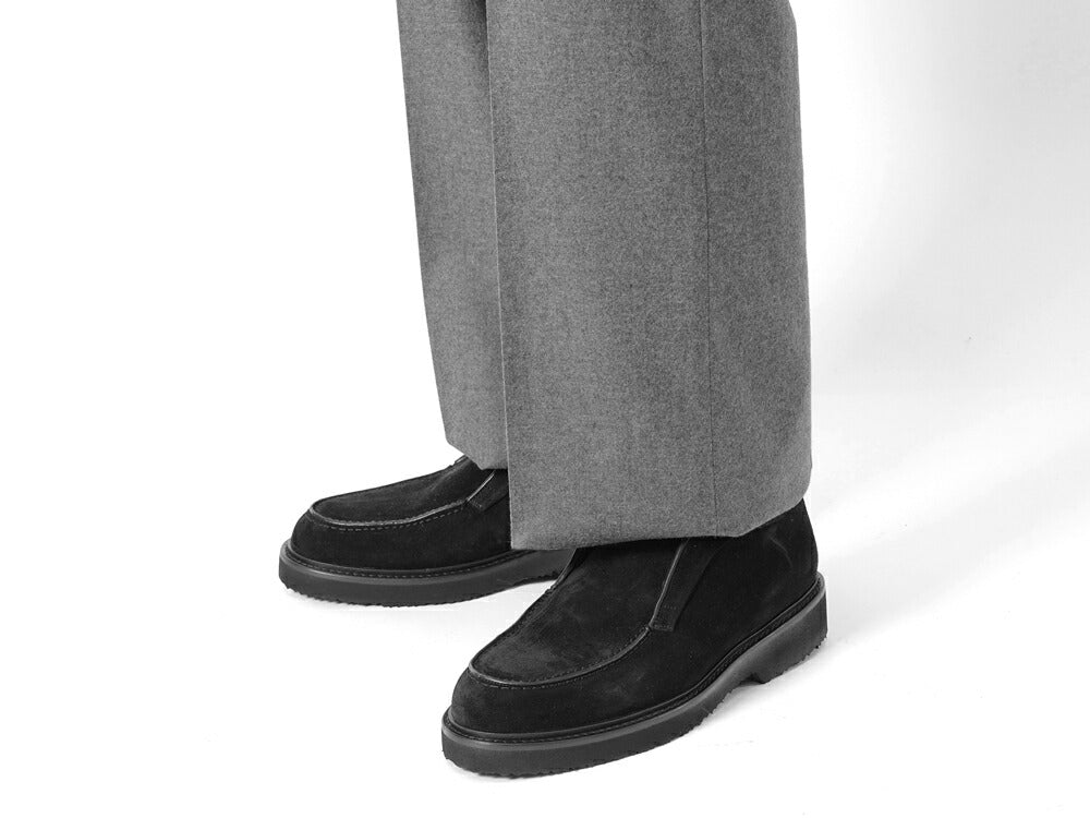 マノヴィエ トスカーネ MANOVIE TOSCANE スリップ・オンブーツ LEONE スエード ブラック ライトブラウン カーフスエード スリッポン アンクルブーツ メンズ カジュアル イタリア メンズ靴 本革 軽量 歩きやすい 疲れない シンプル 【送料無料】