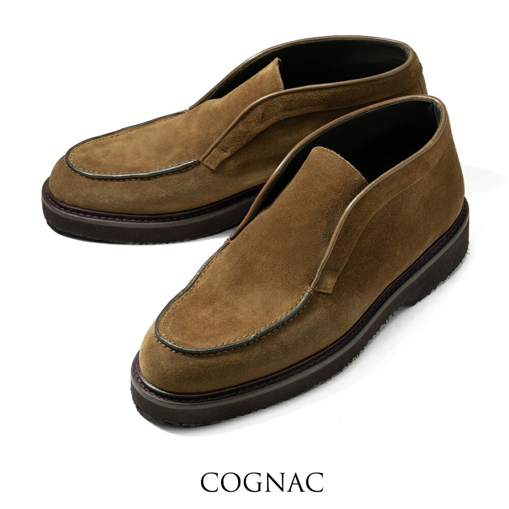 マノヴィエ トスカーネ MANOVIE TOSCANE スリップ・オンブーツ LEONE スエード ブラック ライトブラウン カーフスエード スリッポン アンクルブーツ メンズ カジュアル イタリア メンズ靴 本革 軽量 歩きやすい 疲れない シンプル 【送料無料】