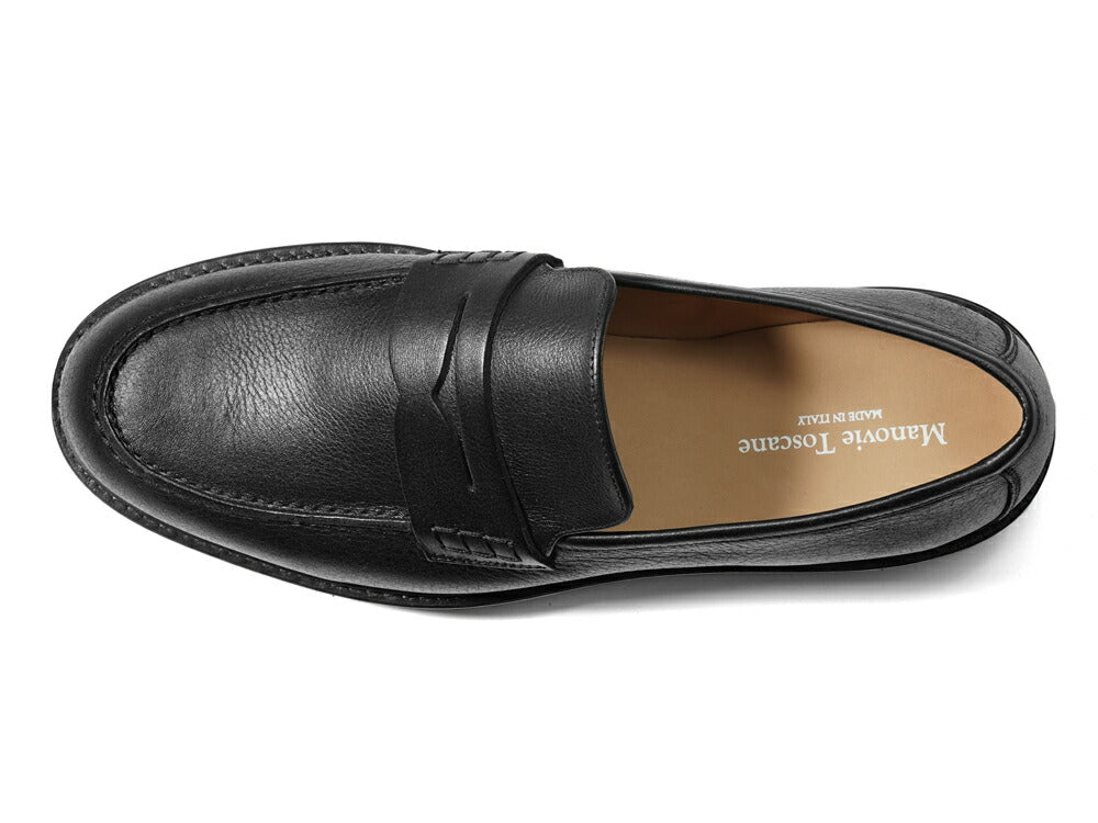 マノヴィエ トスカーネ MANOVIE TOSCANE コインローファー LORENZO PENNY レザー ブラック ブラウン 牛革 ローファー スリッポン メンズ カジュアル イタリア メンズ靴 本革 軽量 歩きやすい 疲れない シンプル 【送料無料】