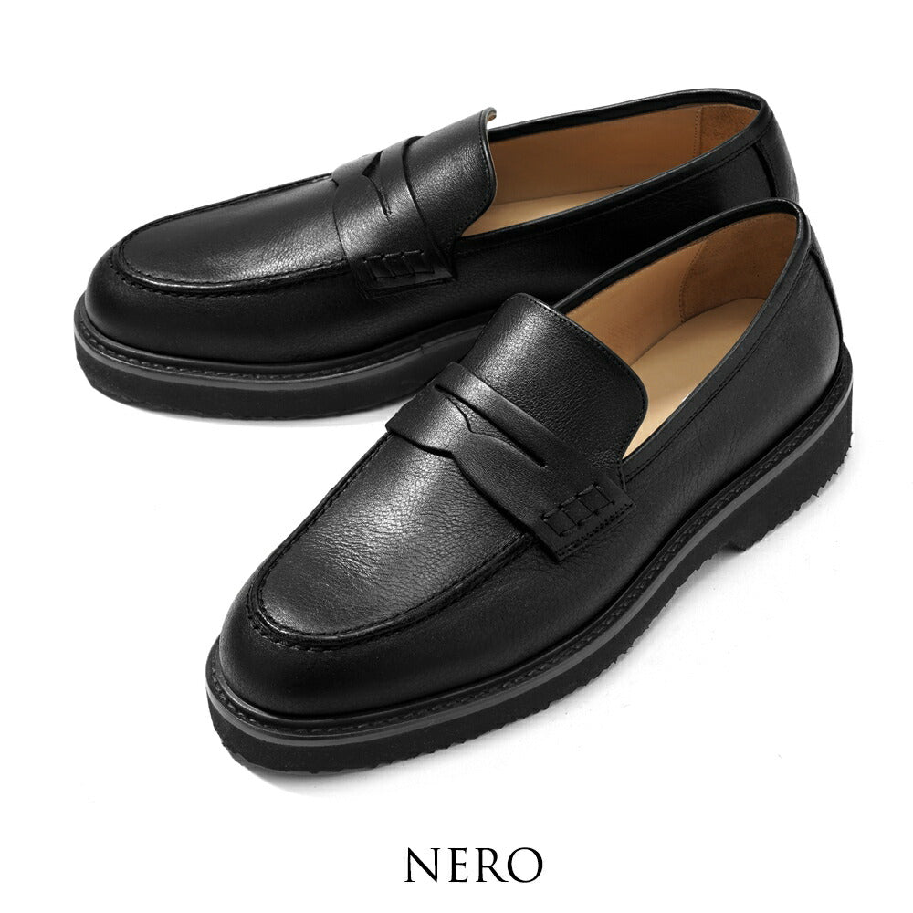 マノヴィエ トスカーネ MANOVIE TOSCANE コインローファー LORENZO PENNY レザー ブラック ブラウン 牛革 ローファー スリッポン メンズ カジュアル イタリア メンズ靴 本革 軽量 歩きやすい 疲れない シンプル 【送料無料】