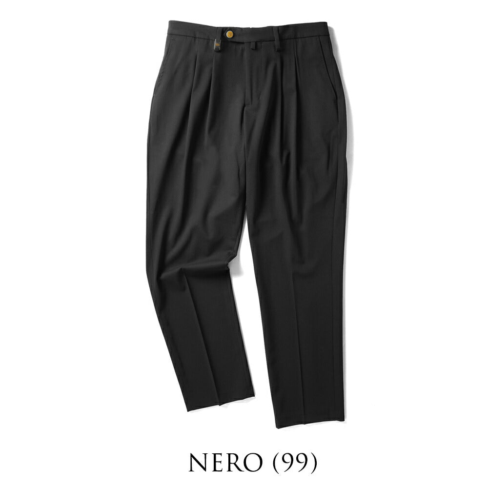 バルバッティ BARBATI スラックス 2プリーツ ツープリーツ P-OLIVER 225782 ストレッチ 25秋冬 ポリエステル テーパードパンツ スリムパンツ メンズ ズボン 紳士ズボン パンツ ブラック グレー ブラウン ベージュ