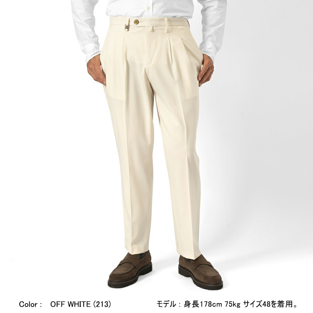 バルバッティ BARBATI スラックス 2プリーツ ツープリーツ P-OLIVER 225782 ストレッチ 25秋冬 ポリエステル テーパードパンツ スリムパンツ メンズ ズボン 紳士ズボン パンツ ブラック グレー ブラウン ベージュ