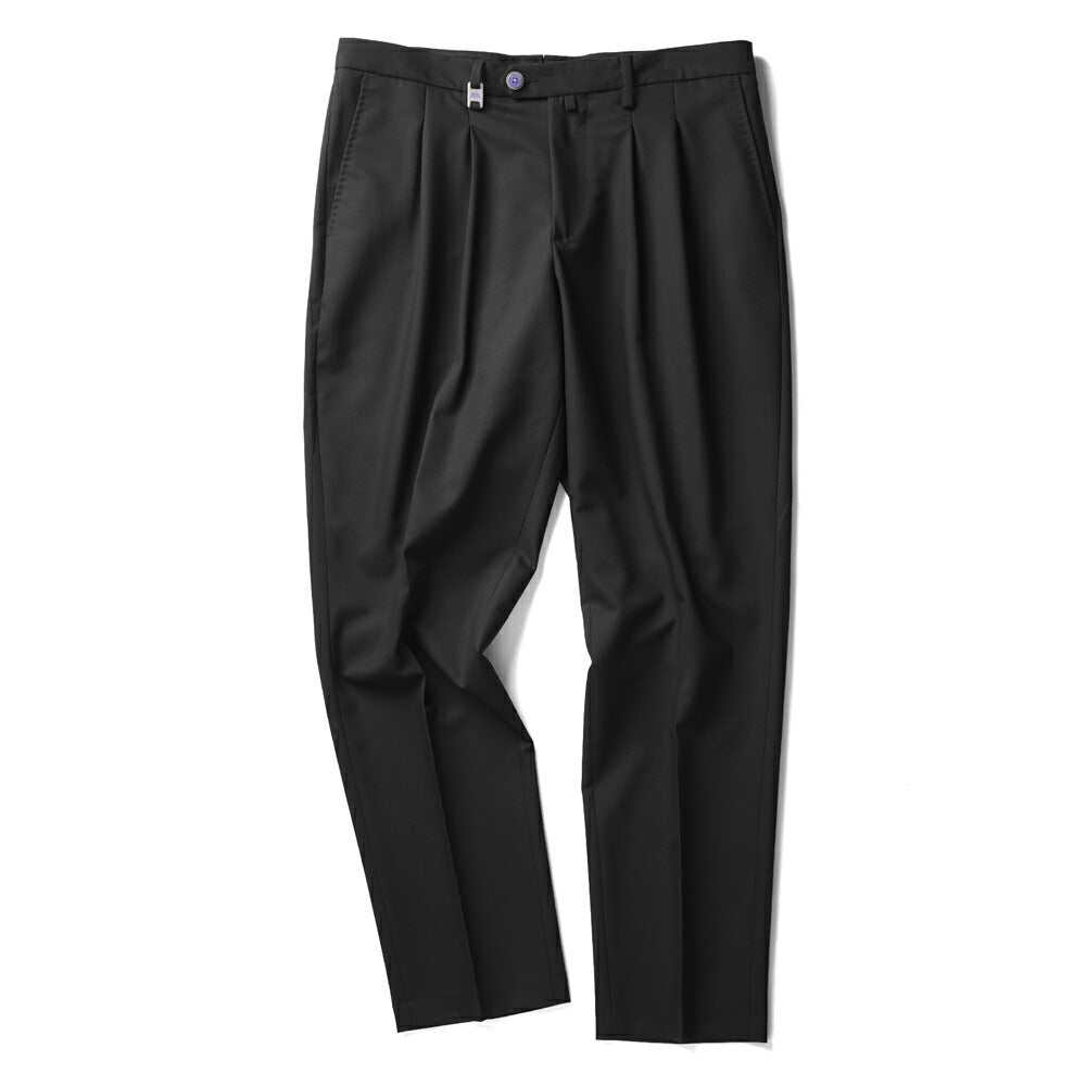 バルバッティ BARBATI スラックス 2プリーツ ツープリーツ P-OLIVER 125851 ストレッチ 25春夏 ポリエステル テーパードパンツ スリムパンツ メンズ ズボン 紳士ズボン パンツ ブラック カーキ ミリタリーグリーン ベージュ