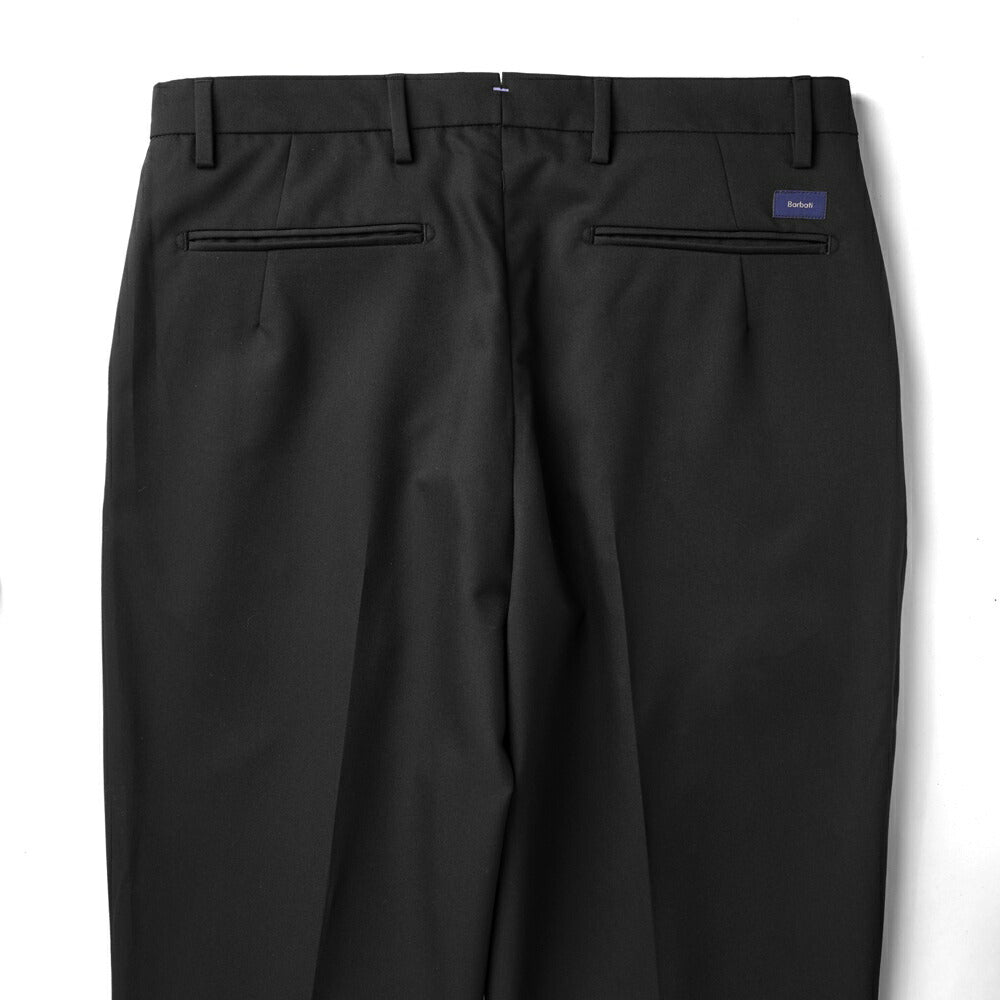 バルバッティ BARBATI スラックス 2プリーツ ツープリーツ P-OLIVER 125851 ストレッチ 25春夏 ポリエステル テーパードパンツ スリムパンツ メンズ ズボン 紳士ズボン パンツ ブラック カーキ ミリタリーグリーン ベージュ