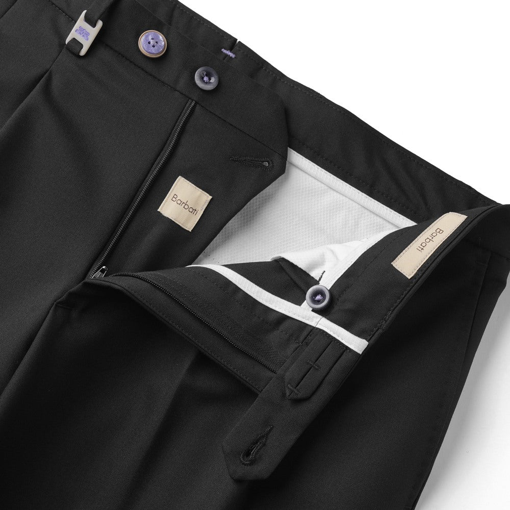 バルバッティ BARBATI スラックス 2プリーツ ツープリーツ P-OLIVER 125851 ストレッチ 25春夏 ポリエステル テーパードパンツ スリムパンツ メンズ ズボン 紳士ズボン パンツ ブラック カーキ ミリタリーグリーン ベージュ