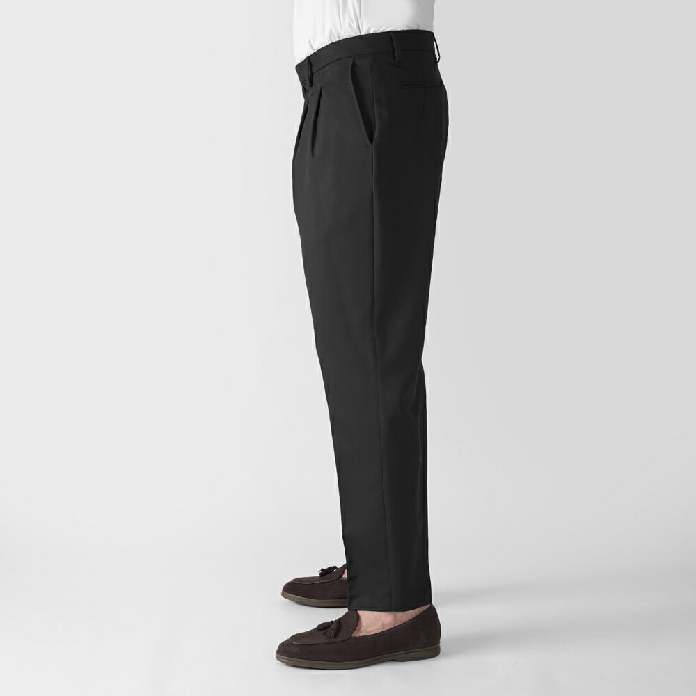 バルバッティ BARBATI スラックス 2プリーツ ツープリーツ P-OLIVER 125851 ストレッチ 25春夏 ポリエステル テーパードパンツ スリムパンツ メンズ ズボン 紳士ズボン パンツ ブラック カーキ ミリタリーグリーン ベージュ