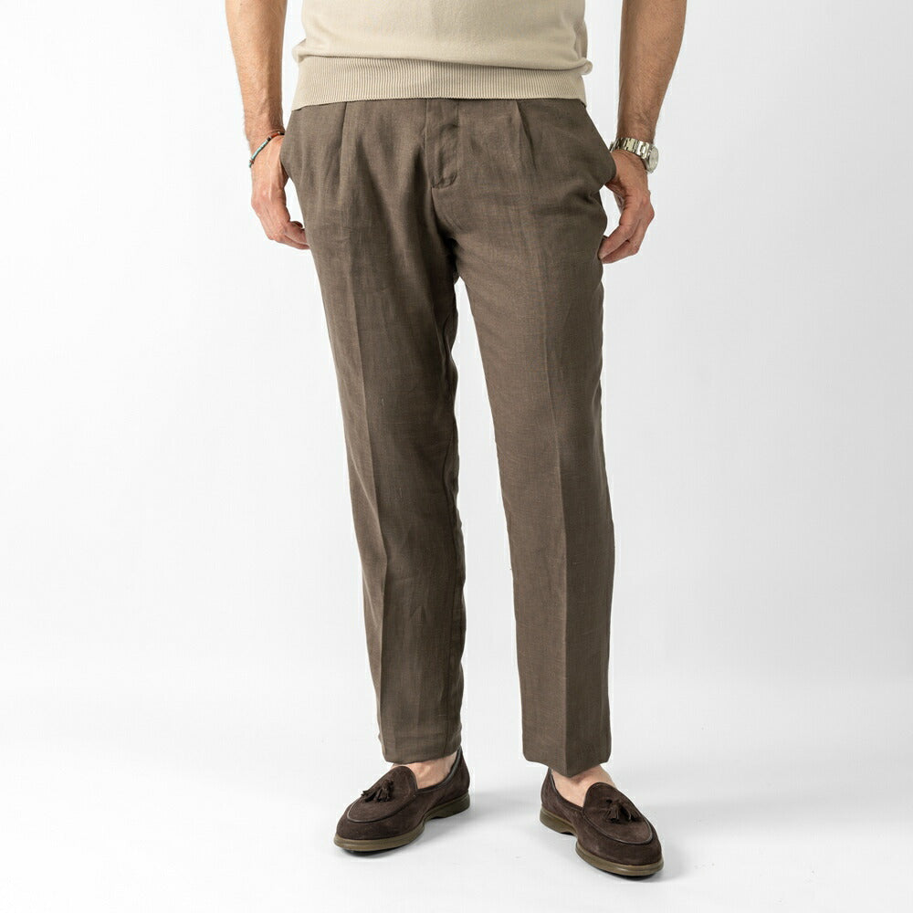 ベルネーゼミラノ BERNESE MILANO リネンパンツ ブルー ブラック ブラウン TLI57PA571BP25 リネンジャケット 25春夏 セットアップ対応 メンズ カジュアル ブランド イタリア