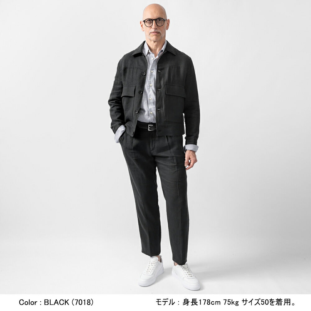 ベルネーゼミラノ BERNESE MILANO リネンパンツ ブルー ブラック ブラウン TLI57PA571BP25 リネンジャケット 25春夏 セットアップ対応 メンズ カジュアル ブランド イタリア