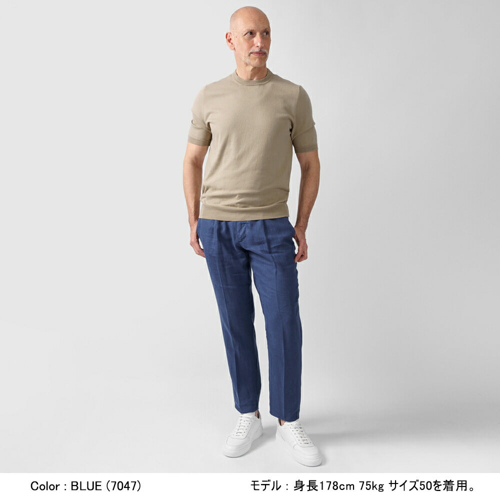 ベルネーゼミラノ BERNESE MILANO リネンパンツ ブルー ブラック ブラウン TLI57PA571BP25 リネンジャケット 25春夏 セットアップ対応 メンズ カジュアル ブランド イタリア
