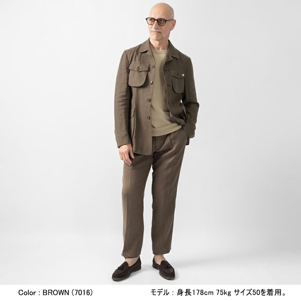 ベルネーゼミラノ BERNESE MILANO リネンパンツ ブルー ブラック ブラウン TLI57PA571BP25 リネンジャケット 25春夏 セットアップ対応 メンズ カジュアル ブランド イタリア