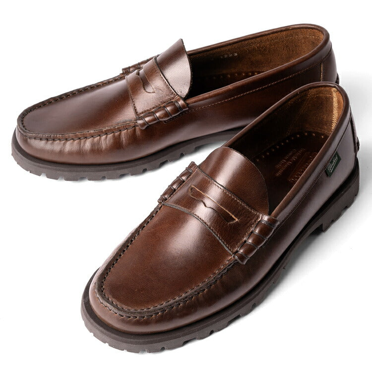 パラブーツ PARABOOT CORAUX / RAID コロー コインローファー ブラウン MARRON-LIS AMERICA モカシン ローファー 183303 デッキシューズ スリッポン コマンドソール メンズ革靴 高品質 メンズ ブランド 履き心地 紳士靴 カジュアル 革靴