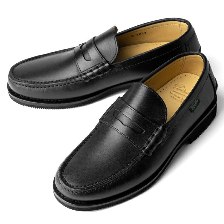 パラブーツ PARABOOT BRIGHTON / AIR ブライトン コインローファー ブラック NOIRE-LIS NOIR モカシン ローファー 162312 デッキシューズ スリッポン メンズ革靴 高品質 メンズ ブランド 履き心地 紳士靴 カジュアル 革靴