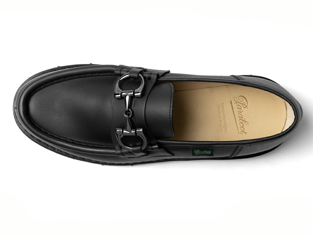 パラブーツ PARABOOT ランス モル REIMS MORS ビットローファー ブラック LIS-NOIR 202715 モカシン ビット カーフ ローファー オイルドレザー ラバーソール Paraboot ノルウィージャン製法 メンズ ビジネスシューズ 革靴 ブランド ドレスシューズ 黒