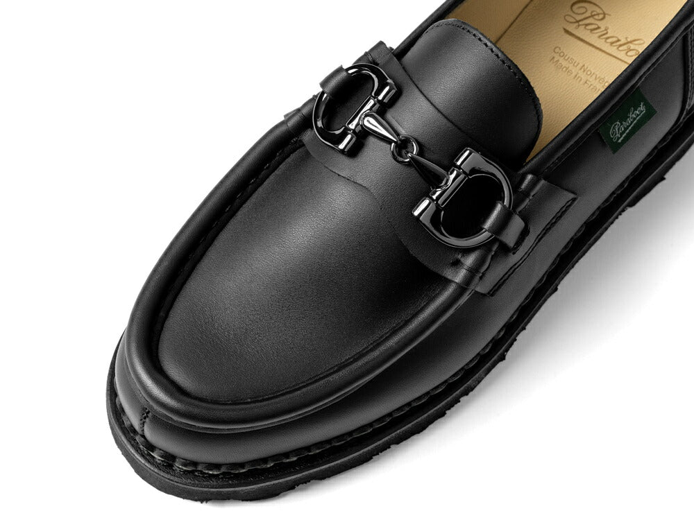 パラブーツ PARABOOT ランス モル REIMS MORS ビットローファー ブラック LIS-NOIR 202715 モカシン ビット カーフ ローファー オイルドレザー ラバーソール Paraboot ノルウィージャン製法 メンズ ビジネスシューズ 革靴 ブランド ドレスシューズ 黒