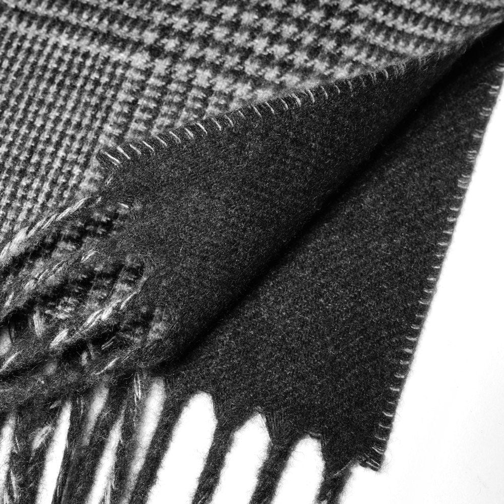 ピアチェンツァ PIACENZA カシミア混シルク ストール マフラー グレンチェック ダブルフェイス グレー×チャコール / ライトブラウン×ブラウン / ワインレッド×パープル メンズ レディース 秋 冬 カシミア シルク カシミヤ チェック 冬小物 プレゼント