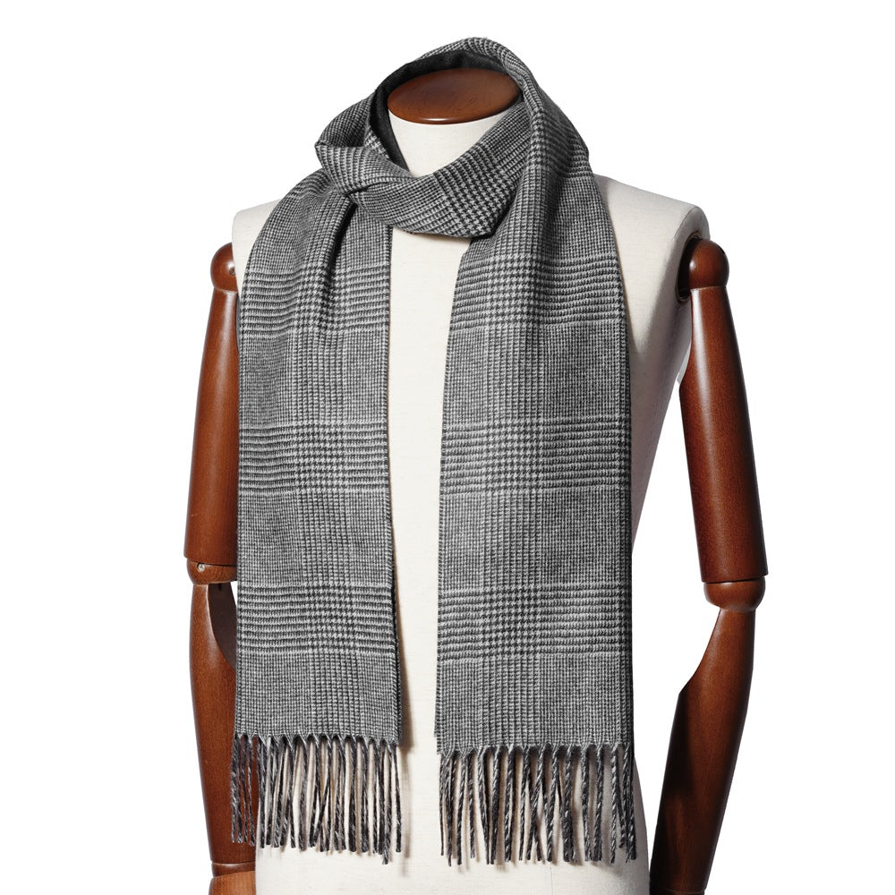 ピアチェンツァ PIACENZA カシミア混シルク ストール マフラー グレンチェック ダブルフェイス グレー×チャコール / ライトブラウン×ブラウン / ワインレッド×パープル メンズ レディース 秋 冬 カシミア シルク カシミヤ チェック 冬小物 プレゼント