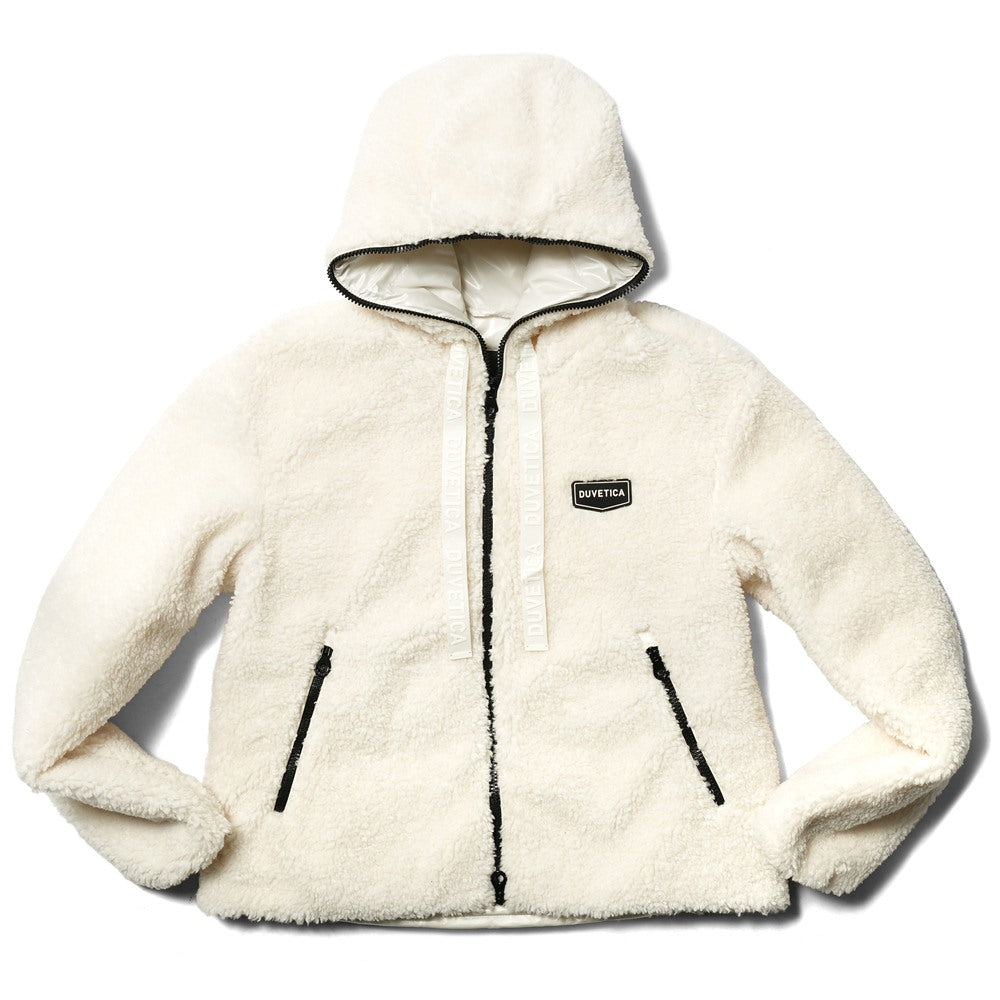 【返品不可】デュベティカ DUVETICA ボアブルゾン ダウンジャケット PREMUDA ブルゾン ベージュ レディース アウター イタリア ダウン 22AW ショート フード付き 可愛い ブランド 暖かい 秋 冬 【送料無料】