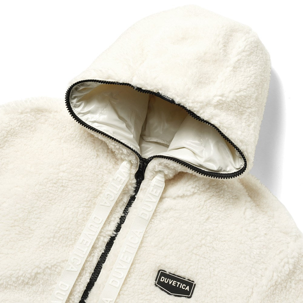 【返品不可】デュベティカ DUVETICA ボアブルゾン ダウンジャケット PREMUDA ブルゾン ベージュ レディース アウター イタリア ダウン 22AW ショート フード付き 可愛い ブランド 暖かい 秋 冬 【送料無料】