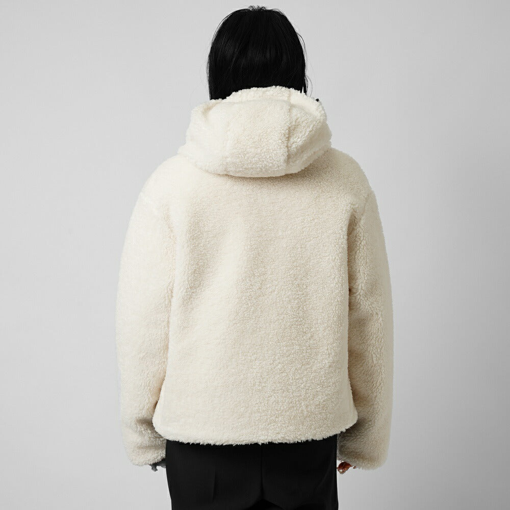 【返品不可】デュベティカ DUVETICA ボアブルゾン ダウンジャケット PREMUDA ブルゾン ベージュ レディース アウター イタリア ダウン 22AW ショート フード付き 可愛い ブランド 暖かい 秋 冬 【送料無料】