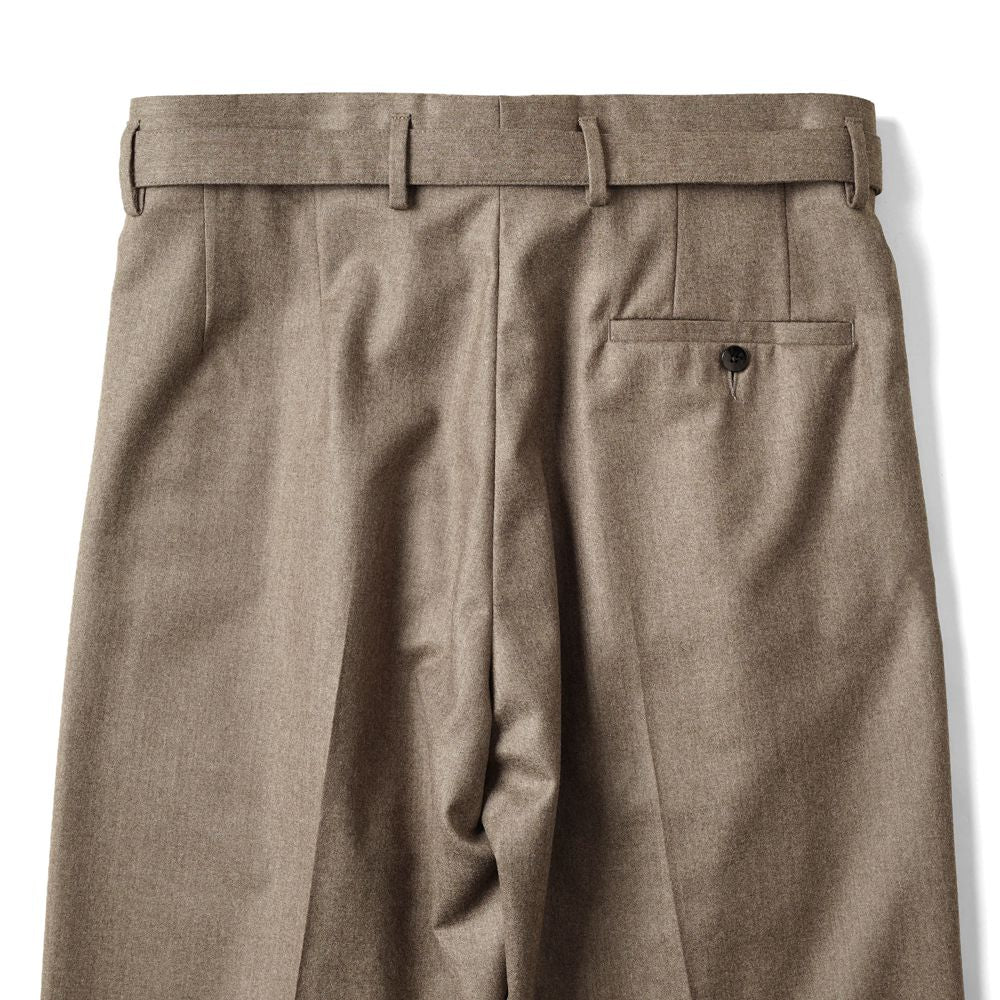 エキパージュ EQUIPAGE ベルテッドパンツ スラックス ワイド PROTEO 106 ウール 25秋冬 ベルテッド ベルト ワイドパンツ メンズ カジュアル ビジネス イタリア ワイドスラックス ブラウン ネイビー