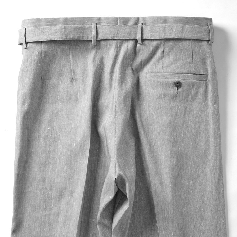 エキパージュ EQUIPAGE ベルテッドパンツ リネン スラックス ワイド PROTEO 687 ウール ストレッチ リネンウール 25春夏 メンズ ベルテッド ベルト ワイドパンツ カジュアル ビジネス イタリア ホワイト グレー リネンパンツ