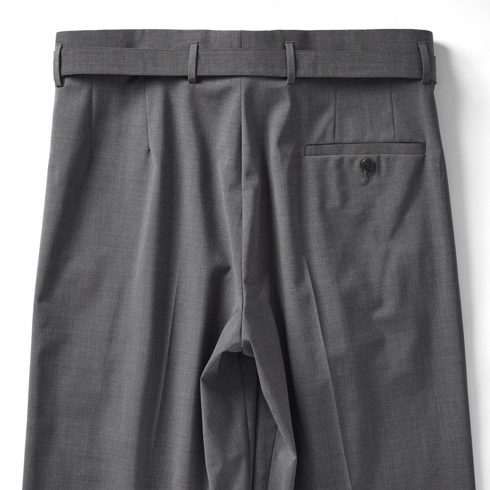 エキパージュ EQUIPAGE ベルテッドパンツ スラックス ワイド PROTEO 933 ウール ストレッチ 25春夏 ベルテッド ベルト ワイドパンツ メンズ カジュアル ビジネス イタリア ワイドスラックス ブラック ブラウン グレー