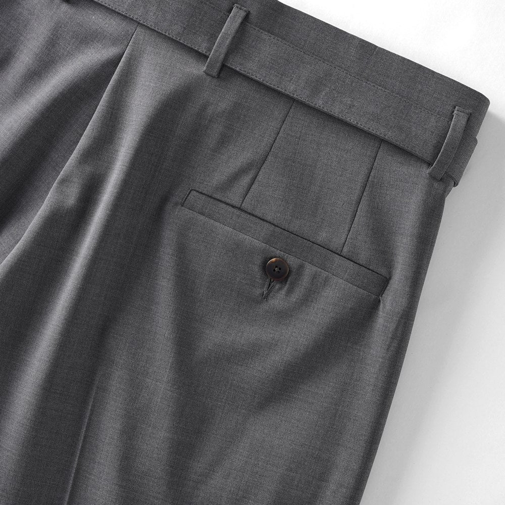 エキパージュ EQUIPAGE ベルテッドパンツ スラックス ワイド PROTEO 933 ウール ストレッチ 25春夏 ベルテッド ベルト ワイドパンツ メンズ カジュアル ビジネス イタリア ワイドスラックス ブラック ブラウン グレー