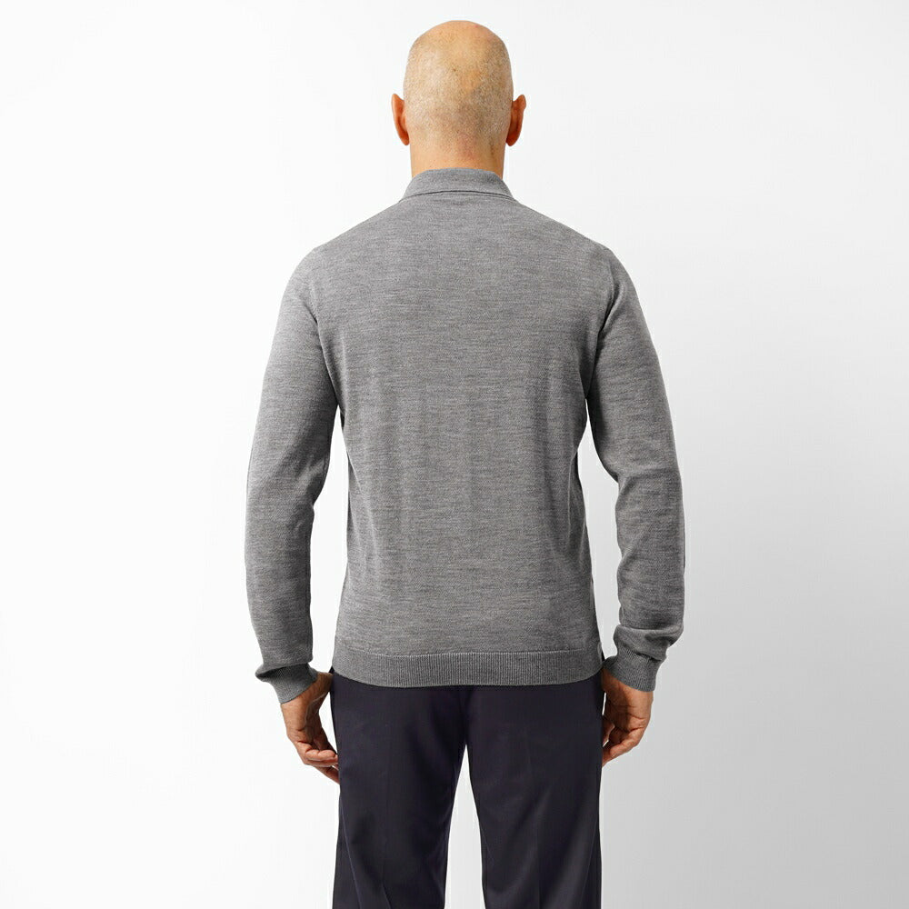 ロベルトコリーナ 長袖 ニットポロ 1004 ハイゲージ ブラウン ブラック ネイビー オフホワイト グレー ブルー 秋冬 roberto collina ポロ ニット ポロニット メンズ ニット インポート イタリア セーター ハイゲージ