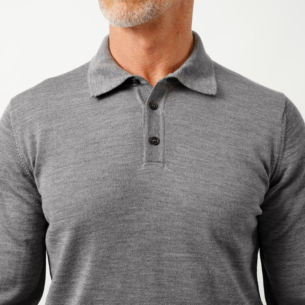 ロベルトコリーナ 長袖 ニットポロ 1004 ハイゲージ ブラウン ブラック ネイビー オフホワイト グレー ブルー 秋冬 roberto collina ポロ ニット ポロニット メンズ ニット インポート イタリア セーター ハイゲージ