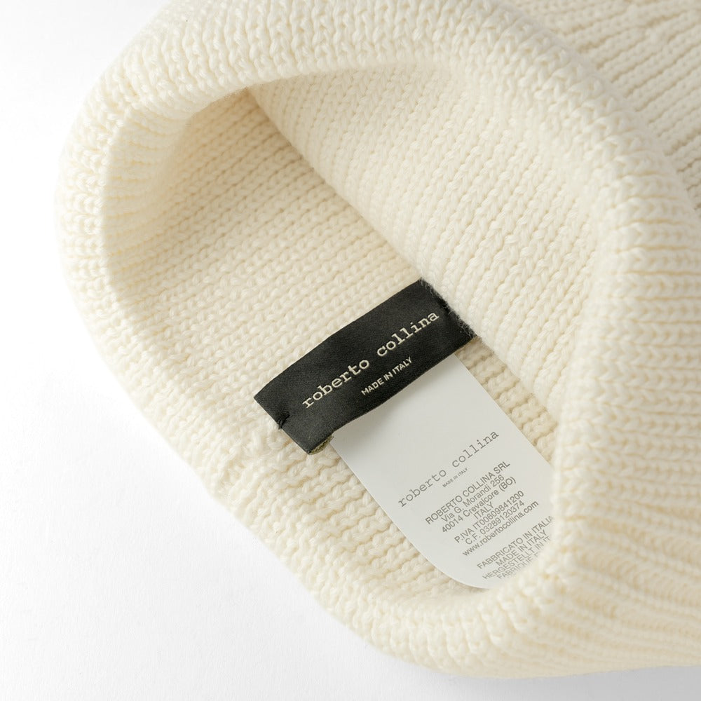 ロベルトコリーナ ニットキャップ メリノウール ビーニー 2151 オフホワイト ブラック ネイビー グレー 秋冬 roberto collina メンズ ニット キャップ インポート イタリア 防寒 帽子 ニット帽 冬小物 プレゼント フリーサイズ