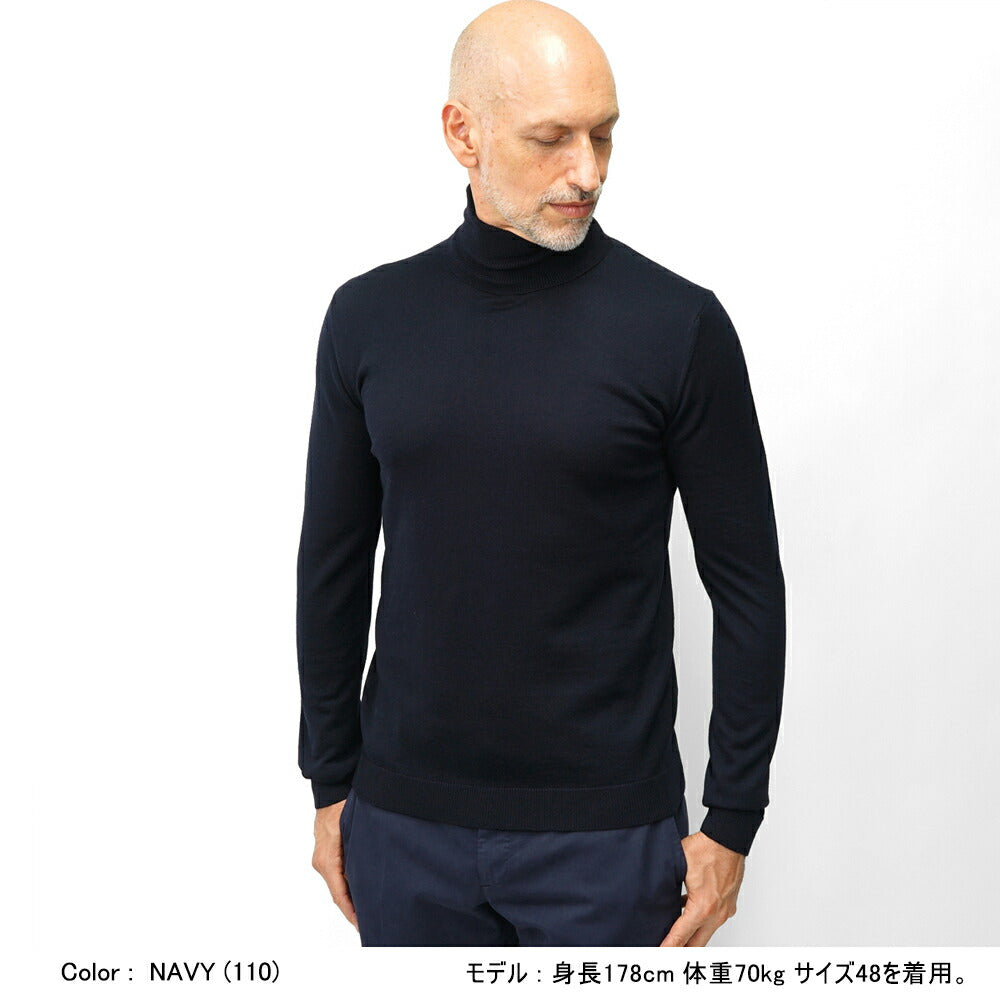 ロベルトコリーナ ニット タートルネック 1003 ハイゲージ ブラック ネイビー グレー オフホワイト エンジ カーキ ミリタリー 秋冬 roberto collina メンズ セーター 薄手 タートル