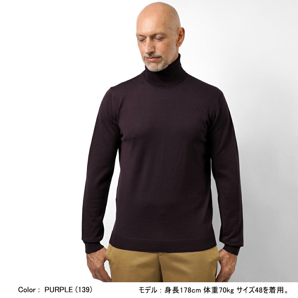 ロベルトコリーナ ニット タートルネック 1003 ハイゲージ ブラック ネイビー グレー オフホワイト エンジ カーキ ミリタリー 秋冬 roberto collina メンズ セーター 薄手 タートル