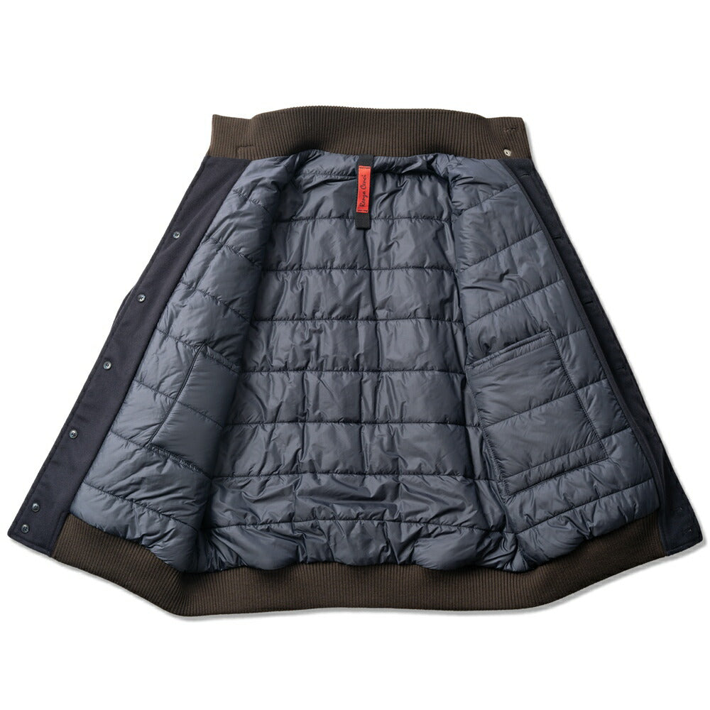 【返品不可】RENZO CENCI レンツォチェンチ 6384-COMO パデッド ブルゾン ネイビー グレー カシミア混ウール ヴァルスタリーノ バルスター バルスタリーノ ブルゾン メンズ レザー イタリア ショート丈 ジャケット バルスター カシミア 中綿 スタンドカラー