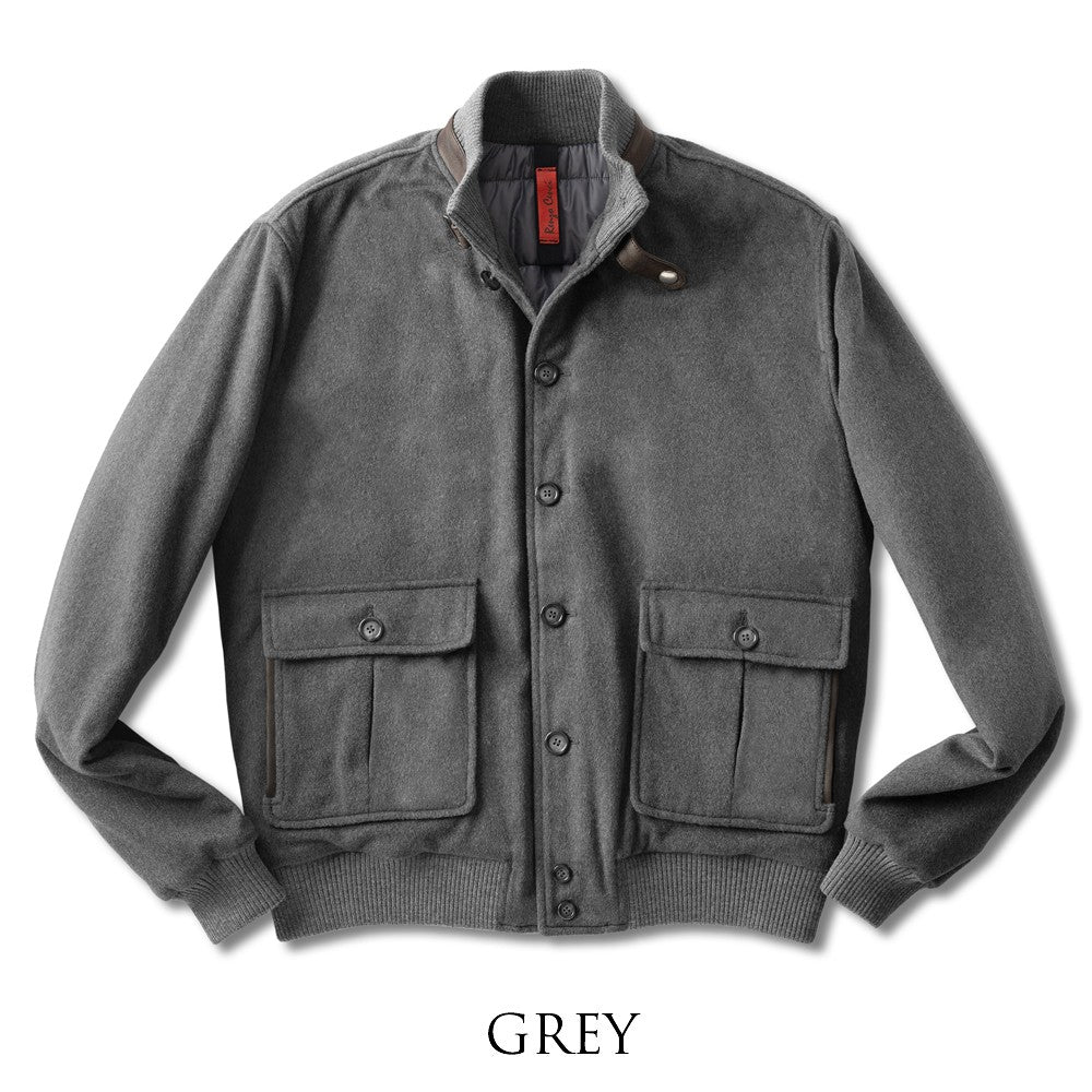 【返品不可】RENZO CENCI レンツォチェンチ 6384-COMO パデッド ブルゾン ネイビー グレー カシミア混ウール ヴァルスタリーノ バルスター バルスタリーノ ブルゾン メンズ レザー イタリア ショート丈 ジャケット バルスター カシミア 中綿 スタンドカラー