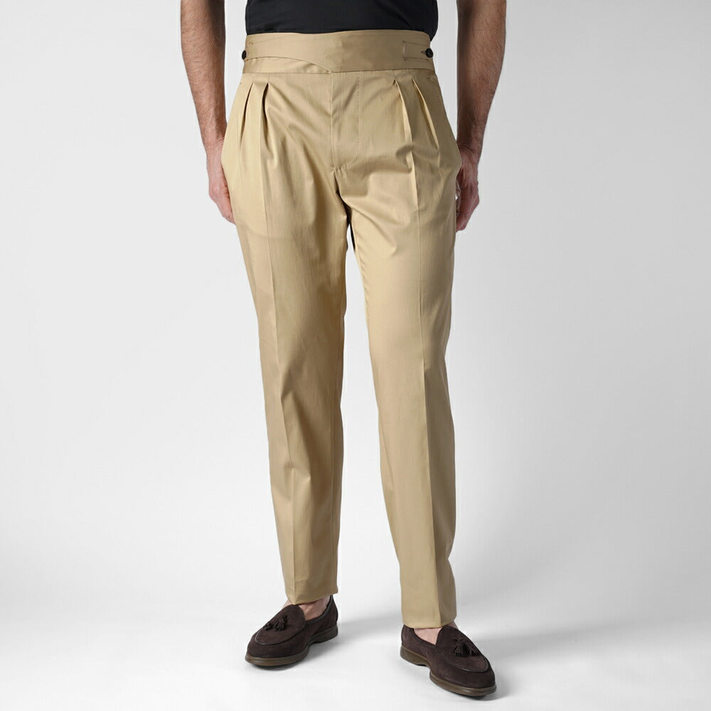 エキパージュ EQUIPAGE グルカパンツ トラウザー REMO 520 スリム チノ ミリタリー コットンパンツ ストレッチ 25春夏 スラックス チノパン チノパンツ テーパード  ベージュ ブラック