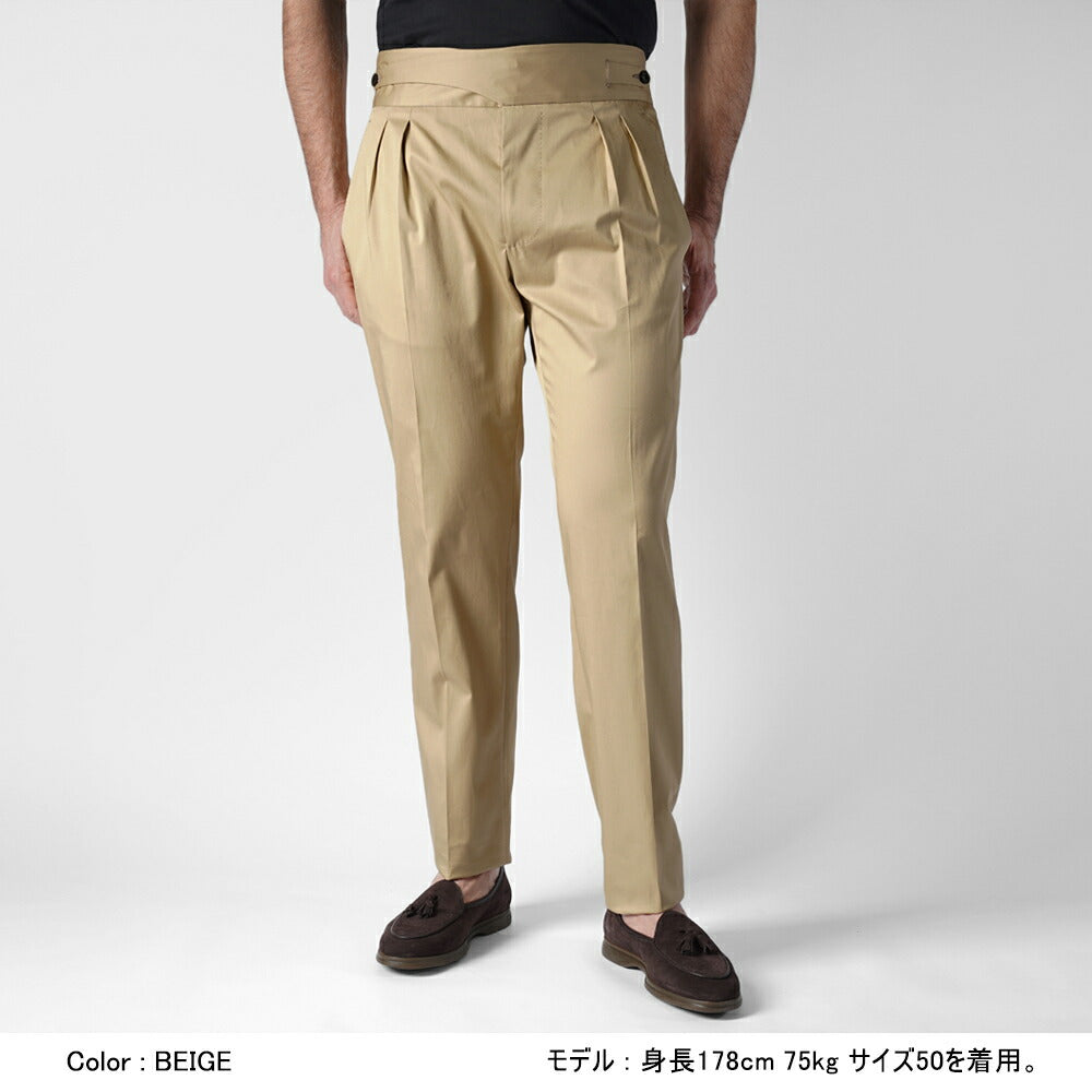 エキパージュ EQUIPAGE グルカパンツ トラウザー REMO 520 スリム チノ ミリタリー コットンパンツ ストレッチ 25春夏 スラックス チノパン チノパンツ テーパード  ベージュ ブラック